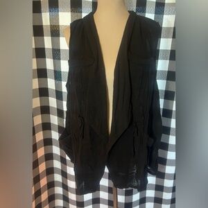 Torrid Black Linen Vest